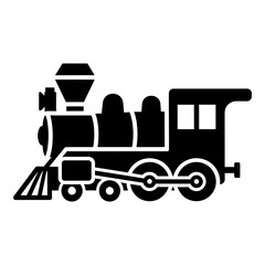 Black Silhouette Steam Locomotive Train Icon © Zyariss