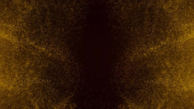 gold particles abstract background with golden shining stars dust bokeh glitter awards dust. 4k seamless loop	
