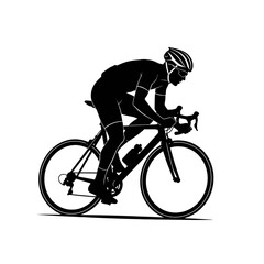 Naklejka premium Professional cyclist riding sleek bicycle with focused determination