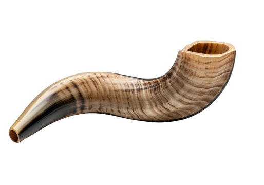 A shofar is a musical instrument made from an animal horn isolated on transparent background