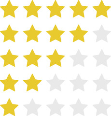 Obraz premium Five star rating system customer feedback and review icons isolated on white background for user experience design