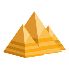 Golden pyramids illustration with vibrant orange hues