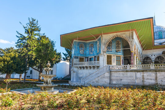The Baghdad Pavilion view in Topkapi Palace. Topkapi Palace is popular tourist attraction in the Turkey.