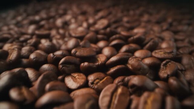 roasted beans macro cinematic lighting motion