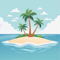 Obraz premium Illustration vectorielle minimaliste de vacances paradisiaques