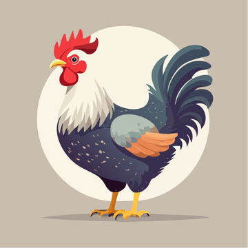 Illustration vectorielle minimaliste de poule