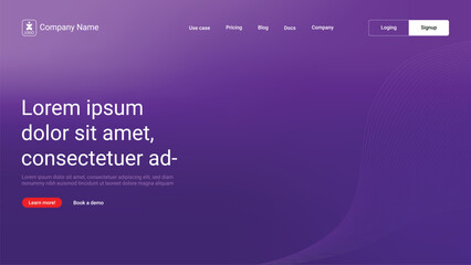 Obraz premium Modern Purple Software Landing Page Design