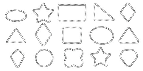 Set of abstract decorative rope frame border for design © sawrav97