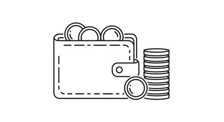 Obraz premium Wallet with coins and cash financial concept money management savings economy budget wealth finance icon