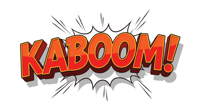 KABOOM! comic book explosion sound effect pop art text