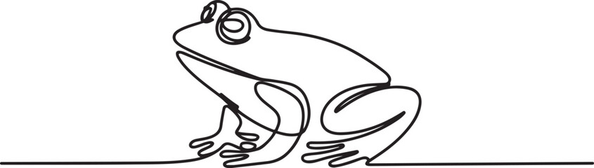 Obraz premium One continuous line drawing of frog.one line vector icon illustration