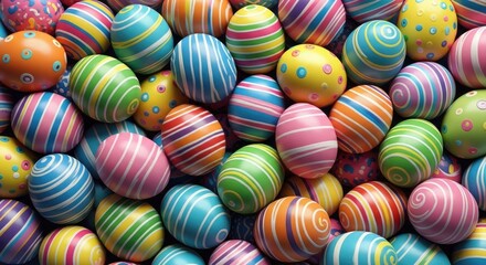Fototapeta premium Vibrant easter eggs in various colors and patterns