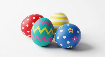 Fototapeta premium Colorful easter eggs with various patterns