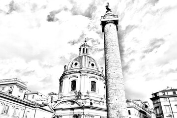 Obraz premium the beautiful church of Santa Maria del Loreto in the center of Rome