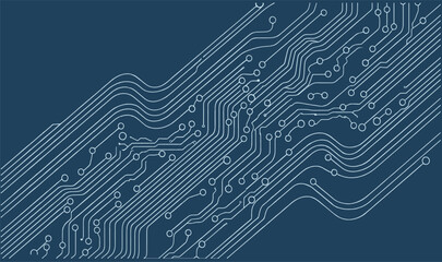 Obraz premium Premium High-Tech Circuit Board Illustration - Abstract Motherboard Conductor Graphics for AI, Semiconductor Digital Infrastructure UI Assets