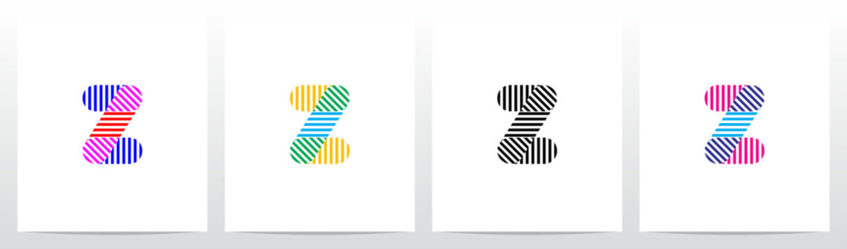 Horizontal Vertical Diagonal Lines Letter Initial Logo Design Z