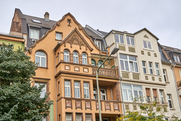 Obraz premium Historic Frankfurt cityscape with traditional German architecture