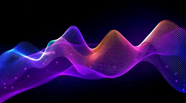 Vibrant digital wave pattern in purple, pink, and blue hues
