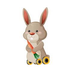 Obraz premium Happy Spring Rabbit with Easter Eggs