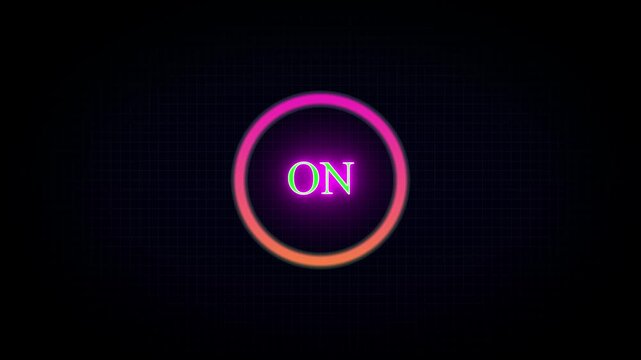 Animated Neon On Sign Glowing Title with neon line on black background . The motion graphics On text loading circle bar glowing neon and numerical countdown On HD video .