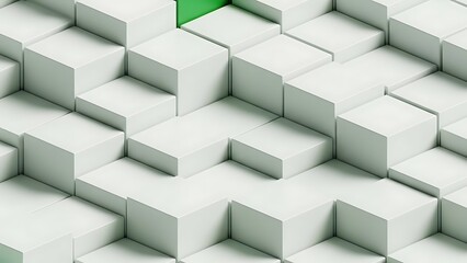 Fototapeta premium Minimalist isometric white cube backdrop
