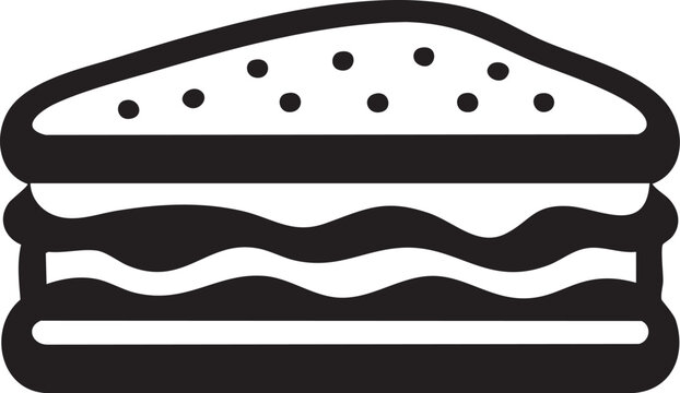 Black Silhouette Hamburger Icon &ndash; Burger Fast Food Vector Illustration Isolated on White Background