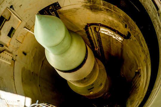 View of the Delta-09 Minuteman Missile Silo in the barren landscape of South Dakota