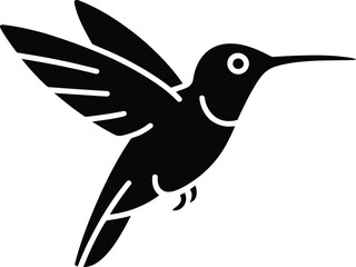 Fototapeta premium Black hummingbird icon vector isolated on White Background