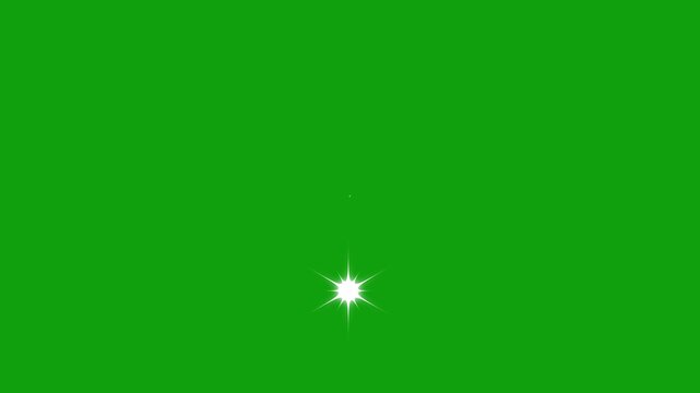 Twinkling star sparkle animation with shimmering glitter burst, white cartoon doodle vector stars blinking, magical light explosion overlay on green screen.