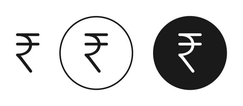 Indian rupee icon in flat style. Basic vector symbol illustration