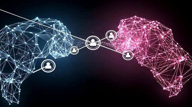 Digital connection between two networked heads.