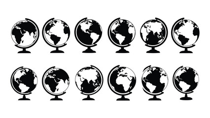 A set of black and white globes on stands © SILHUETTECHEMBER