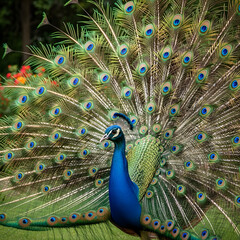 Fototapeta premium peacock with feathers