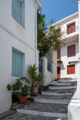 Fototapeta premium Panorama of Skopelos town, Sporades, Thessaly, Greece