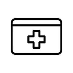 Fototapeta premium Simple icon of a first aid medical kit with a cross symbol