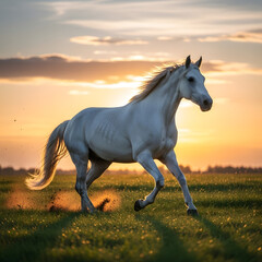 Fototapeta premium horse in the sunset