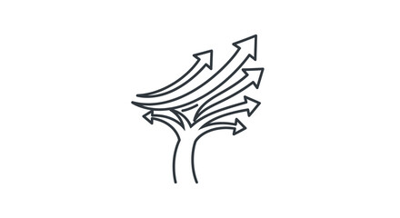 Abstract illustration of diverging arrows representing growth and development