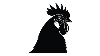 A black rooster with a large comb and wattle © SILHUETTECHEMBER