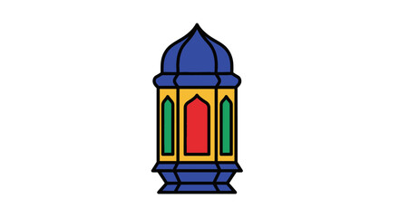 Fototapeta premium Colorful arabic lantern illustration on white background vector design