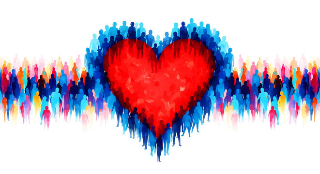 Vibrant heartbeat graphic with colorful wave pattern