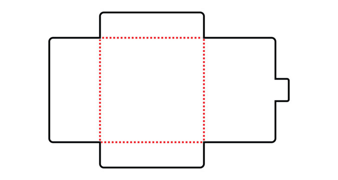 Square envelope die cut template