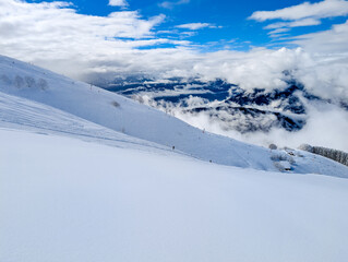 Obraz premium Praz de Lys Sommand Ski Resort Winter Aerial