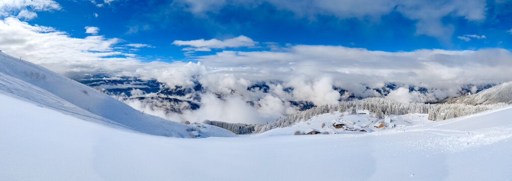 Praz de Lys Sommand Ski Resort Winter Aerial
