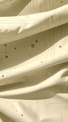 Obraz premium A close-up of white fabric with brown spots and folds