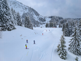 Praz de Lys Sommand Ski Resort Winter Aerial
