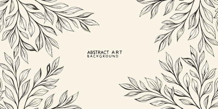 Elegant botanical illustration with delicate branches and leaves framing a space