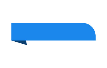 Blue speech bubble banner label