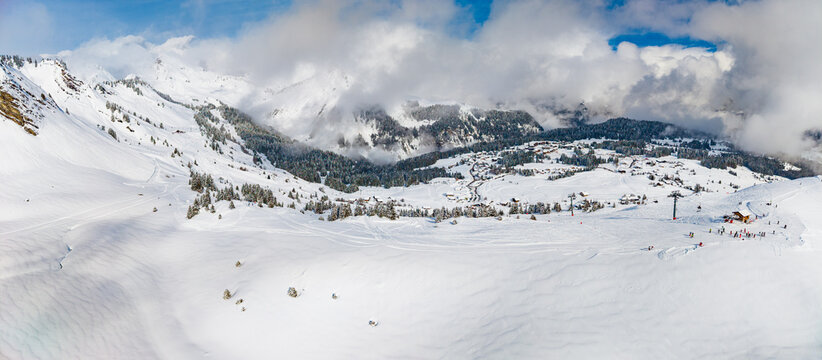 Praz de Lys Sommand Ski Resort Winter Aerial