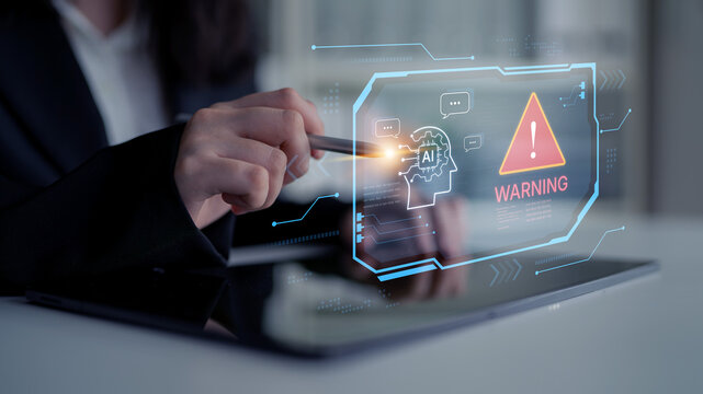 Futuristic artificial intelligence concept depicting AI hallucination, processing errors, and generating misinformation. Represents the risks of unreliable algorithms and model collapse. Corpus