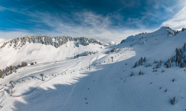Praz de Lys Sommand Ski Resort Winter Aerial